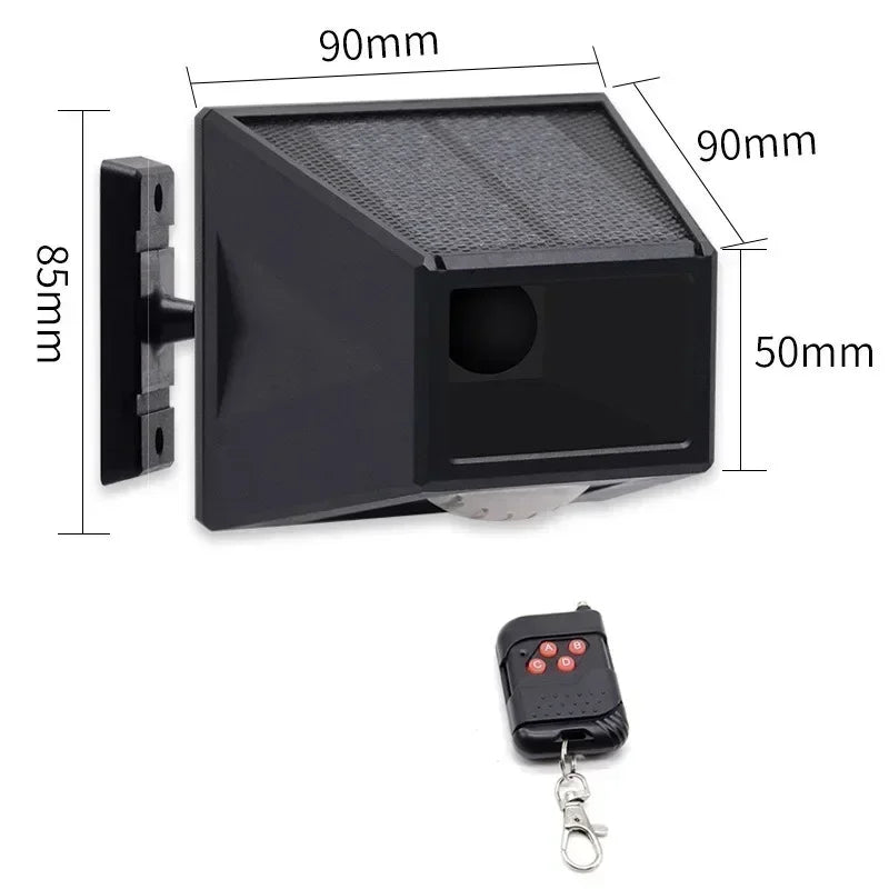 Solar Motion Sensor Alarm Light Remote Control Animal Deterrent Solar Security Light Qme