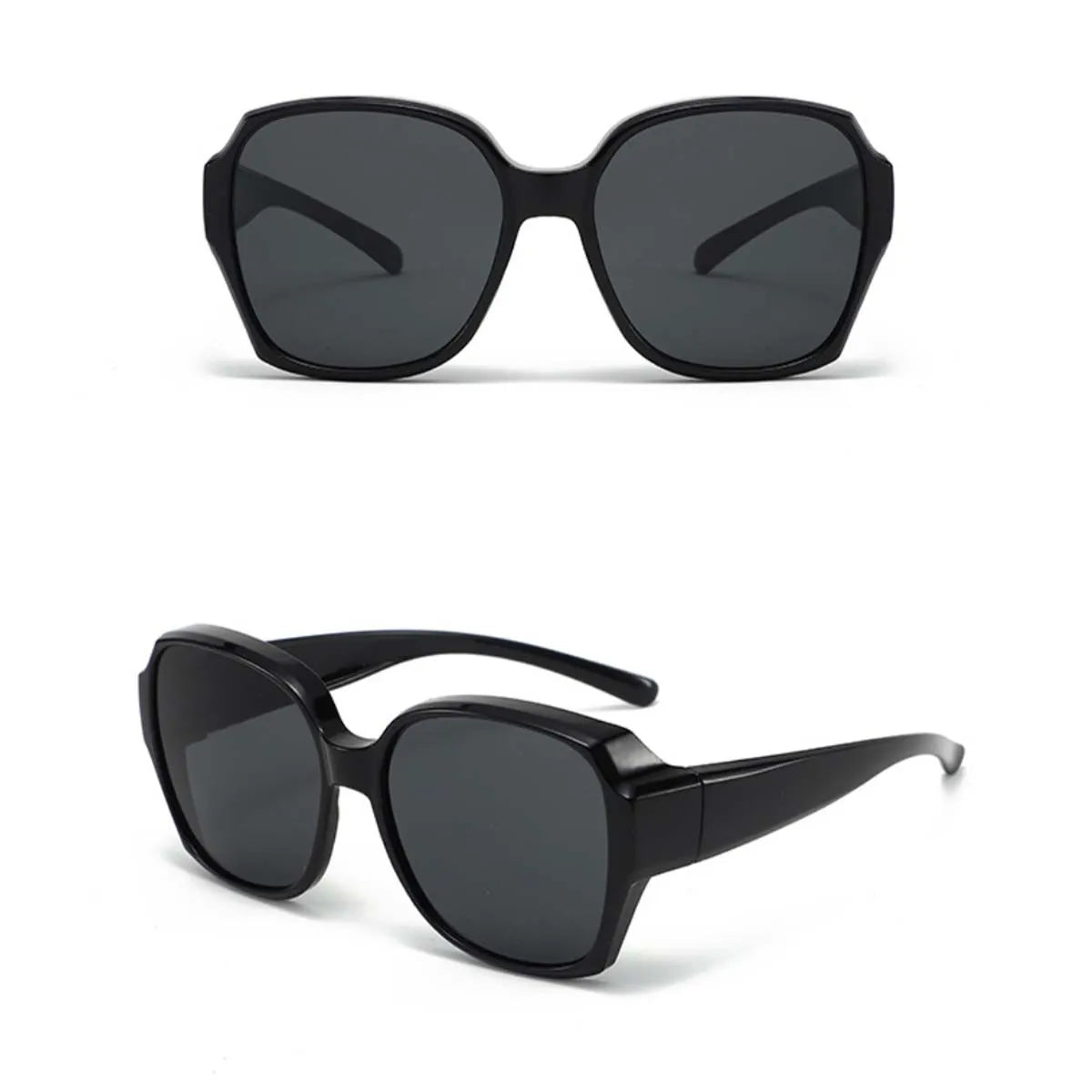 VOPHA T01 Fit Over Sunglasses UV400 Wrap-Around Unisex Fit Over Sunglasses Qst 2PCS-Black