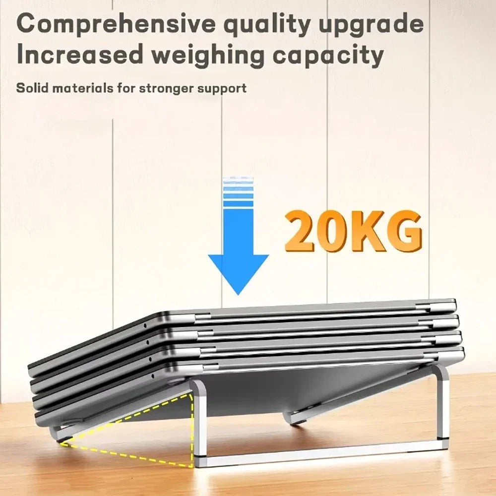 Aluminum Foldable Laptop Stand – Adjustable Portable Holder Laptop Stand Qme
