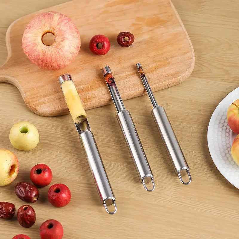 Stainless Steel Apple & Pear Corer – Fruit Seed Remover Fruit Corer Tool Qme
