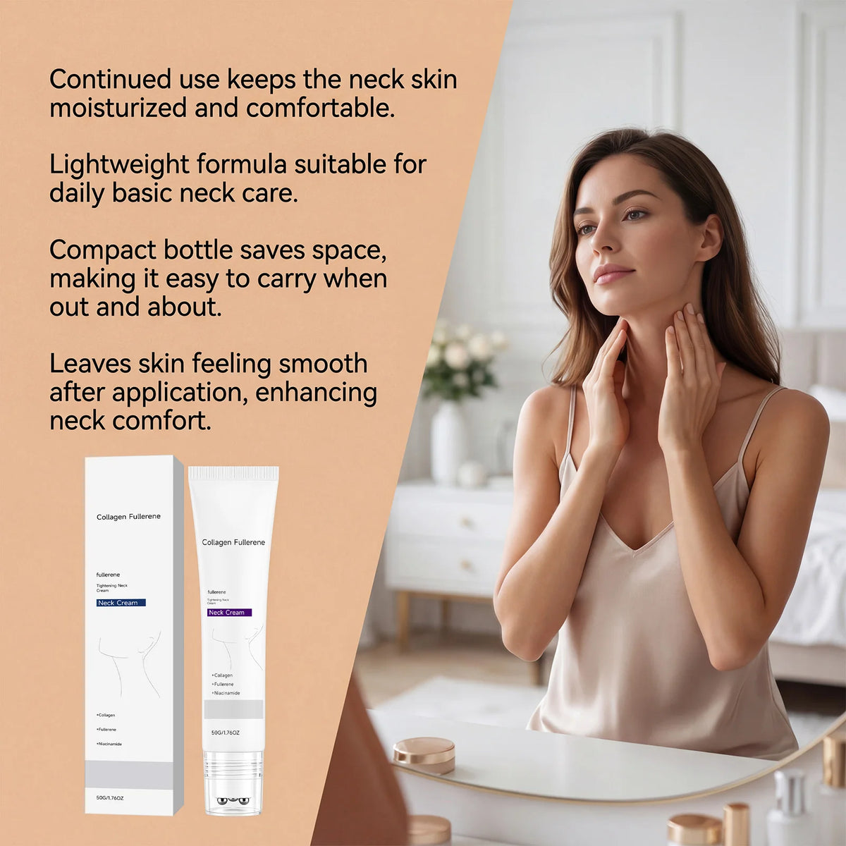 Collagen Neck Cream Roller – Moisturizing & Firming 50g Neck Cream Qst