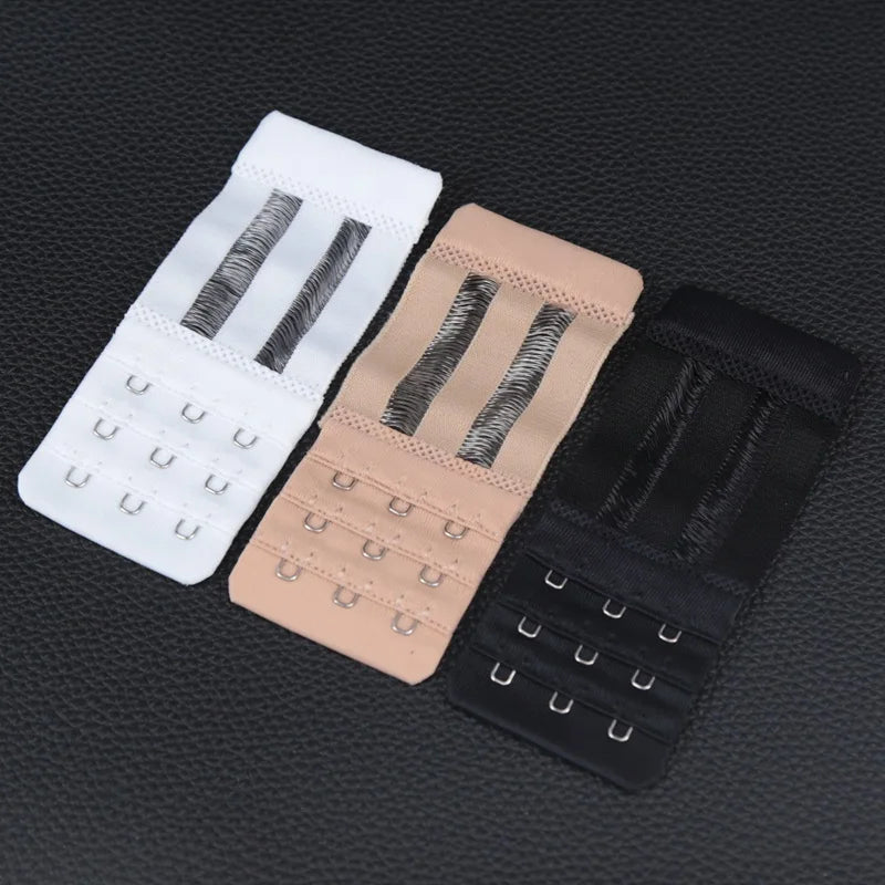 Women's 3-Hook Elastic Bra Extension Strap Clip Expander Bra Extender Clip Qme