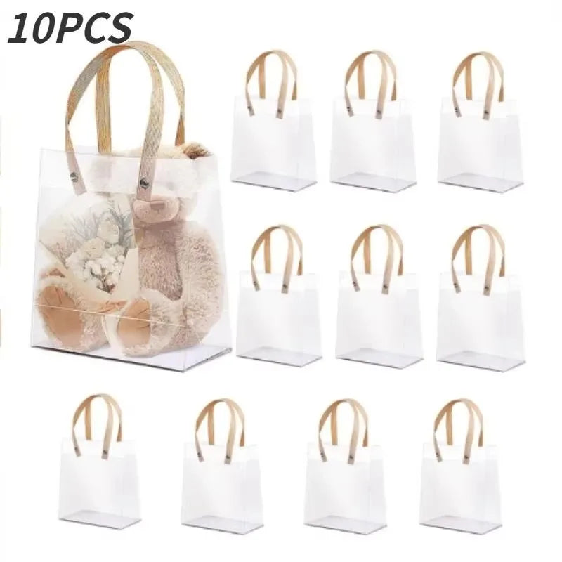 Eco-Friendly Frosted Holiday Gift Bags – 10-Pack Candy Totes Holiday Gift Bags Qme