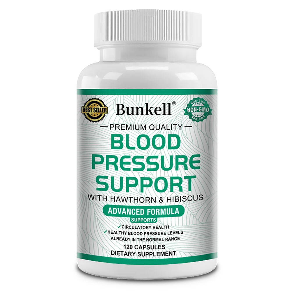 Hawthorn Berry & Hibiscus Capsules – Natural Wellness Supplement Herbal Supplement Qst 120 count 5 bottle
