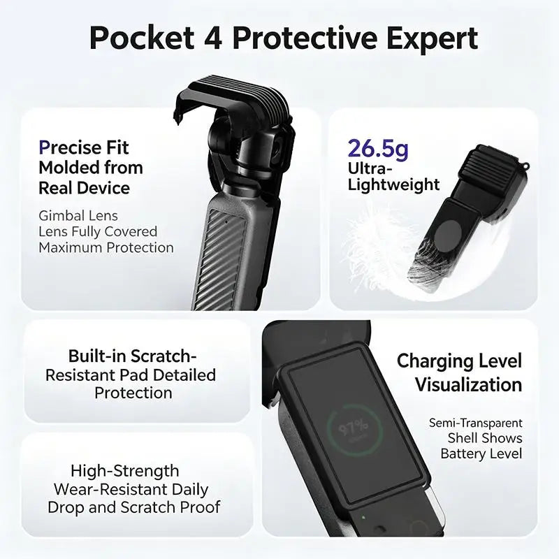 DJI Osmo Pocket 4 Shockproof Protective Case | Scratch Resistant Camera Protective Case Qme