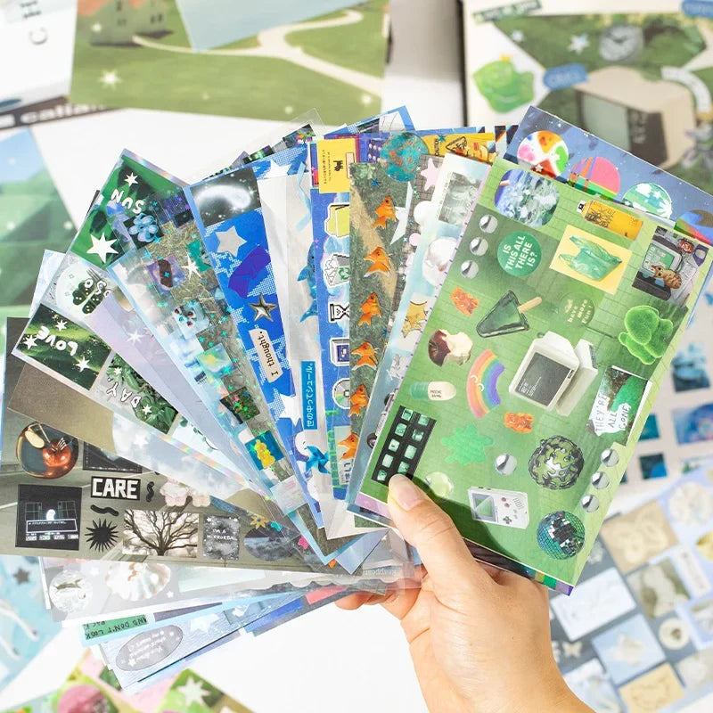Y2K Kawaii Cut Film Sticker Book – DIY Journal & Craft Decor DIY Sticker Book Qme