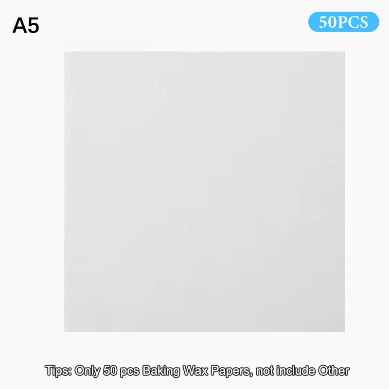 50-Pack Non-Stick Food Grade Wax Paper Sheets for Baking & Wrapping Baking Wax Paper Qme A5