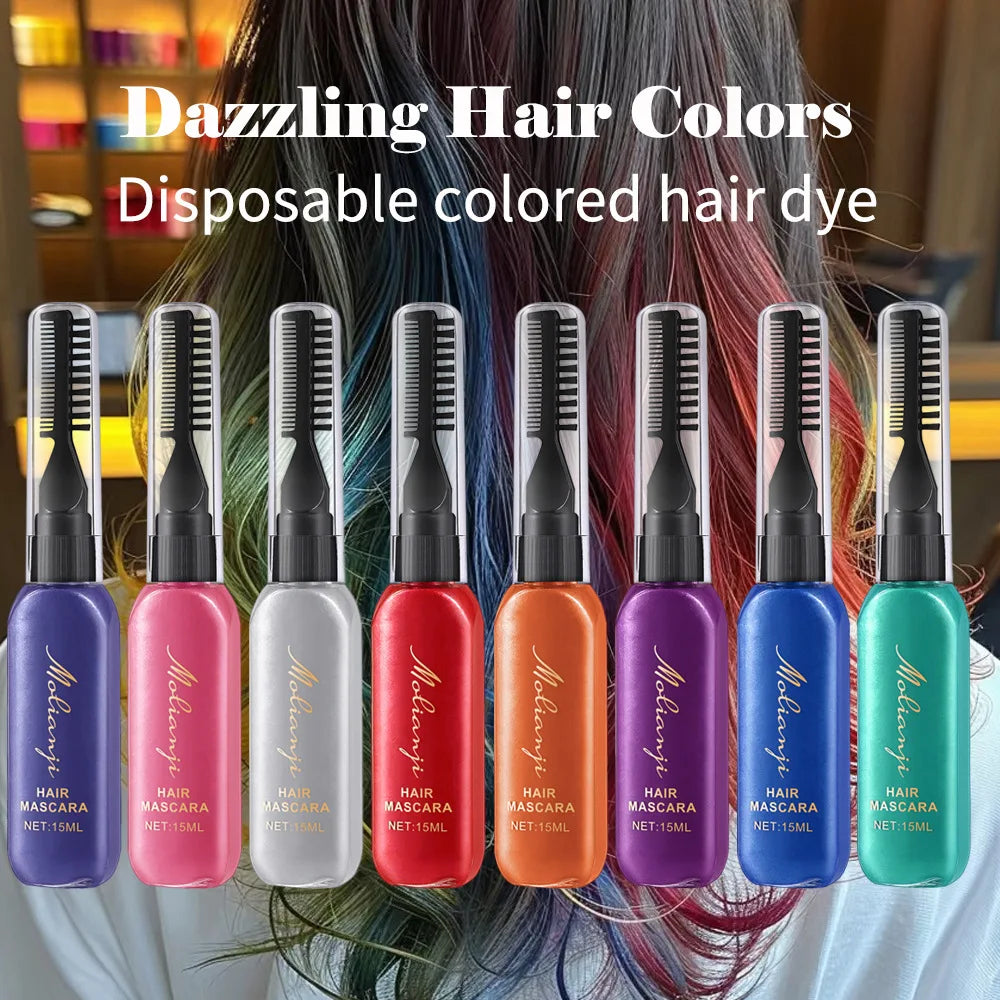 Disposable Hair Dye Highlight Mascara – 8 Colors | Dual-Use Hair Dye Mascara Qme