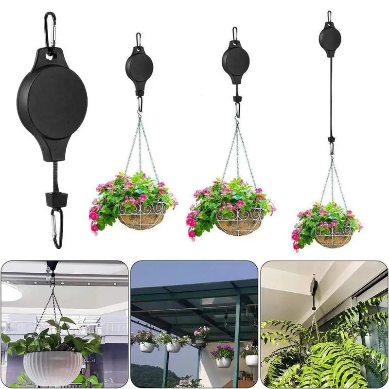 Smart Pulley Hanger for Hanging Baskets | Easy Garden Tending Garden Pulley Hanger Qme