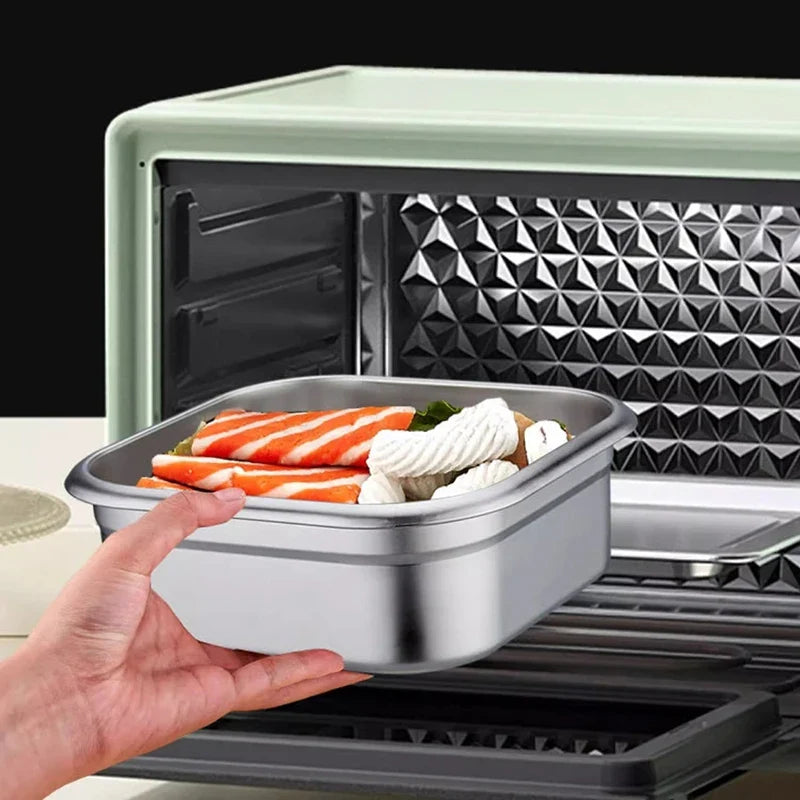 Stainless Steel Bento Box with Lid – Portable Lunch Container Stainless Steel Bento Box Qme