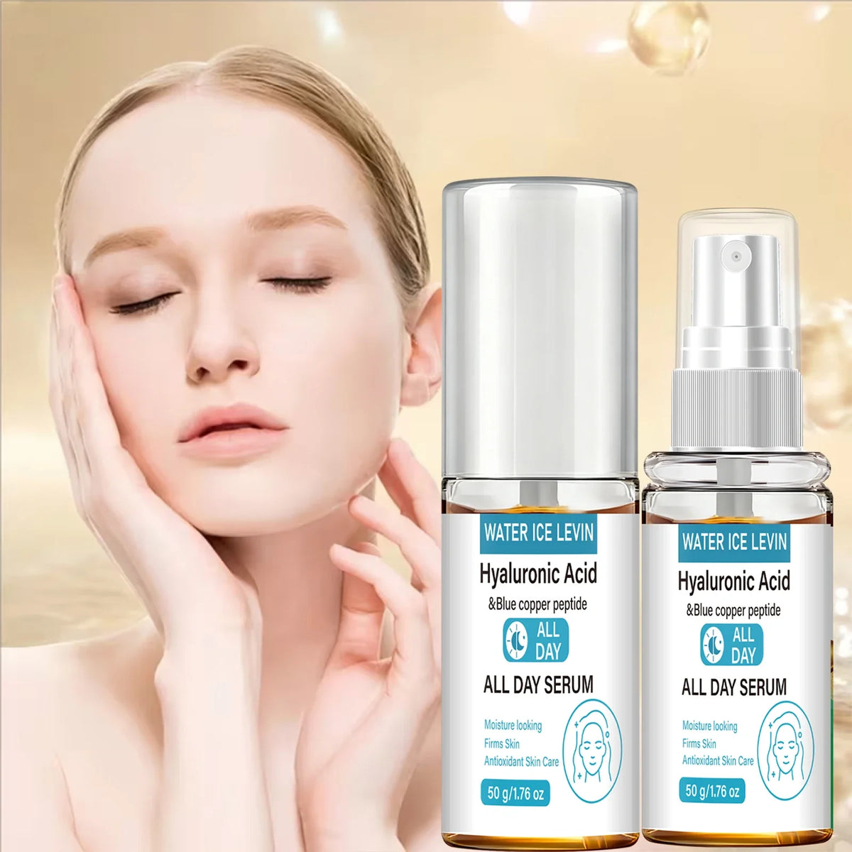 Blue Copper Peptide & Hyaluronic Acid Serum | Antioxidant Antioxidant Face Serum Qme