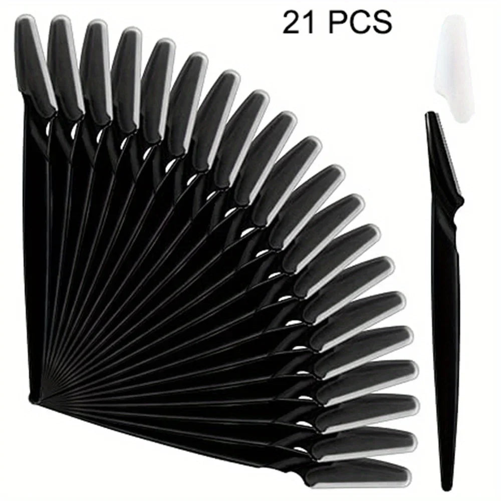 21-Pc Eyebrow Razor & Dermaplaning Tool Set for Women Dermaplaning Razor Set Qme black