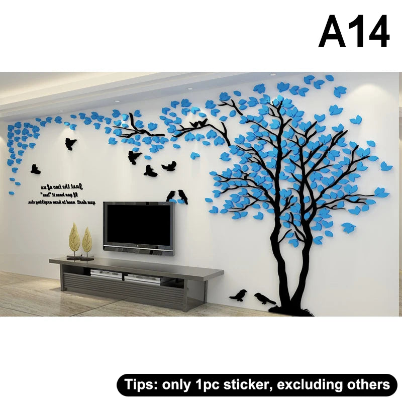 3D Acrylic Tree Wall Stickers – Self-Adhesive Wall Decal Wall Decal Sticker Qst A14
