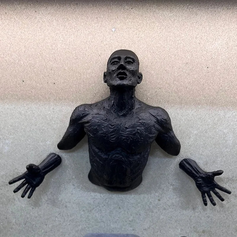 3D Through-Wall Figure Resin Sculpture | Wall Art Decor Wall Sculpture Decor Qme