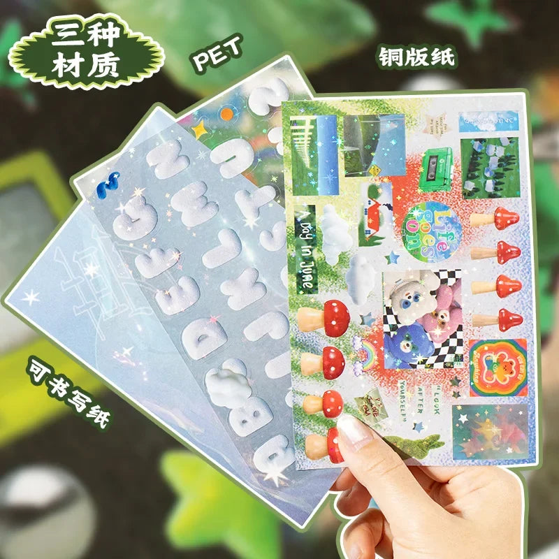 Y2K Kawaii Cut Film Sticker Book – DIY Journal & Craft Decor DIY Sticker Book Qme