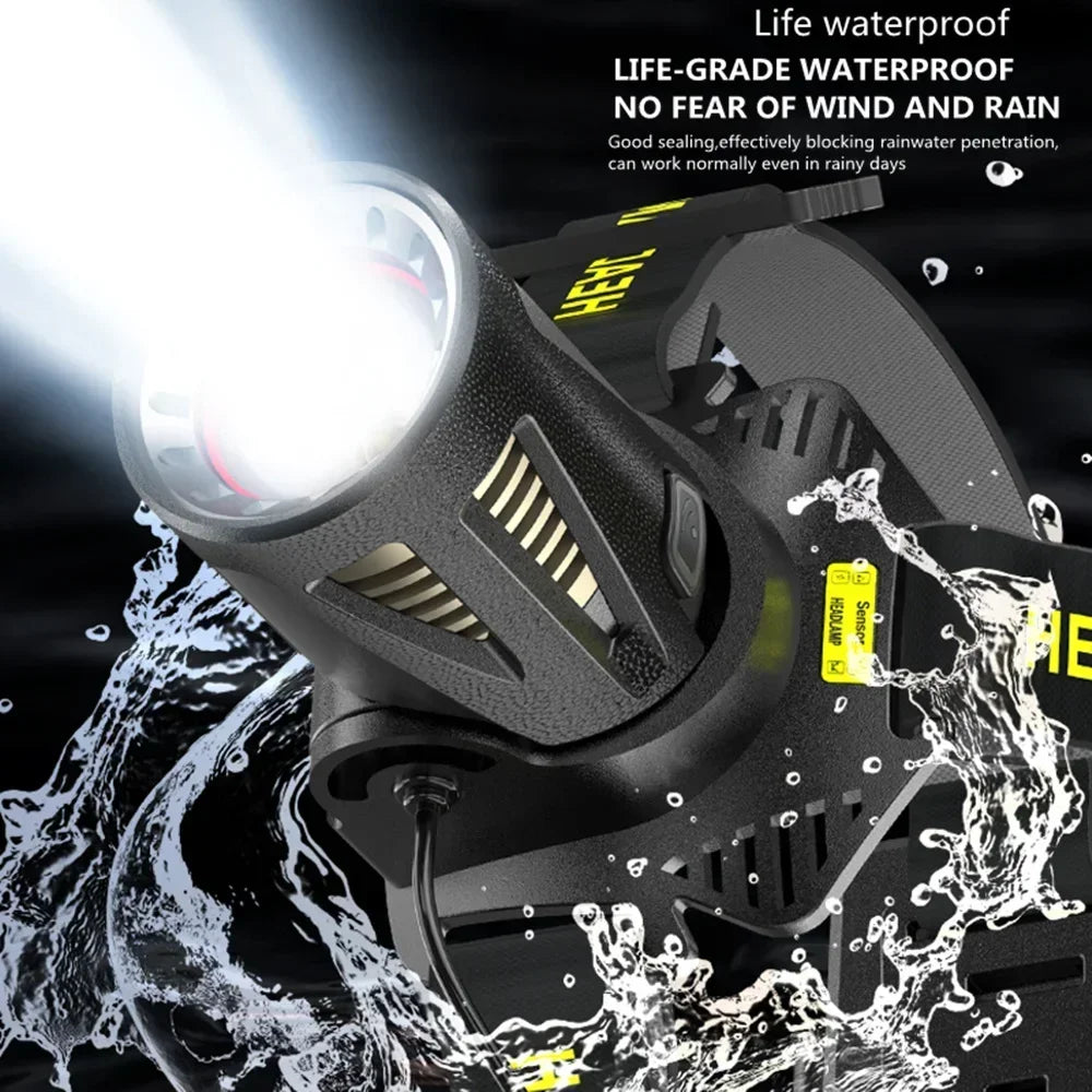 XHP360 LED Headlamp 2000LM Zoomable USB Rechargeable Waterproof LED Headlamp Qst