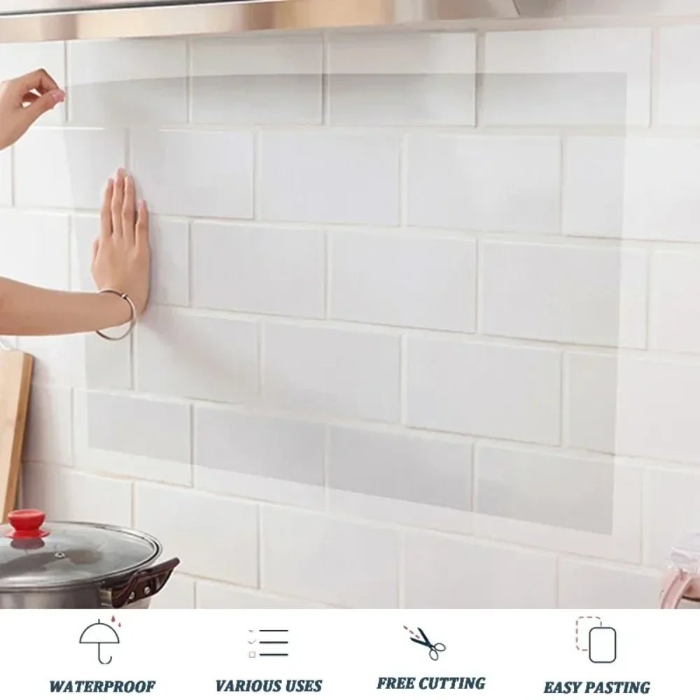 Kitchen Wall Protector Film – Oil-Proof Self-Adhesive Sticker Kitchen Wall Protector Qme