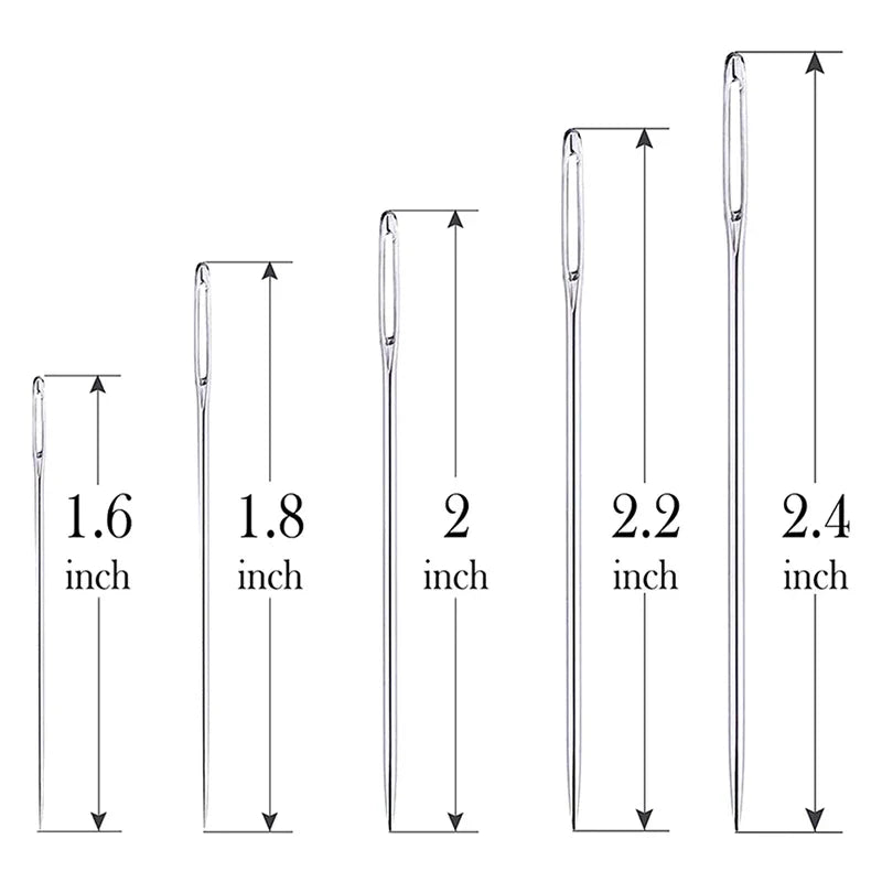 25-Piece Large Eye Stitching Needles – Steel Yarn & Leather Sewing Needle Set Qme