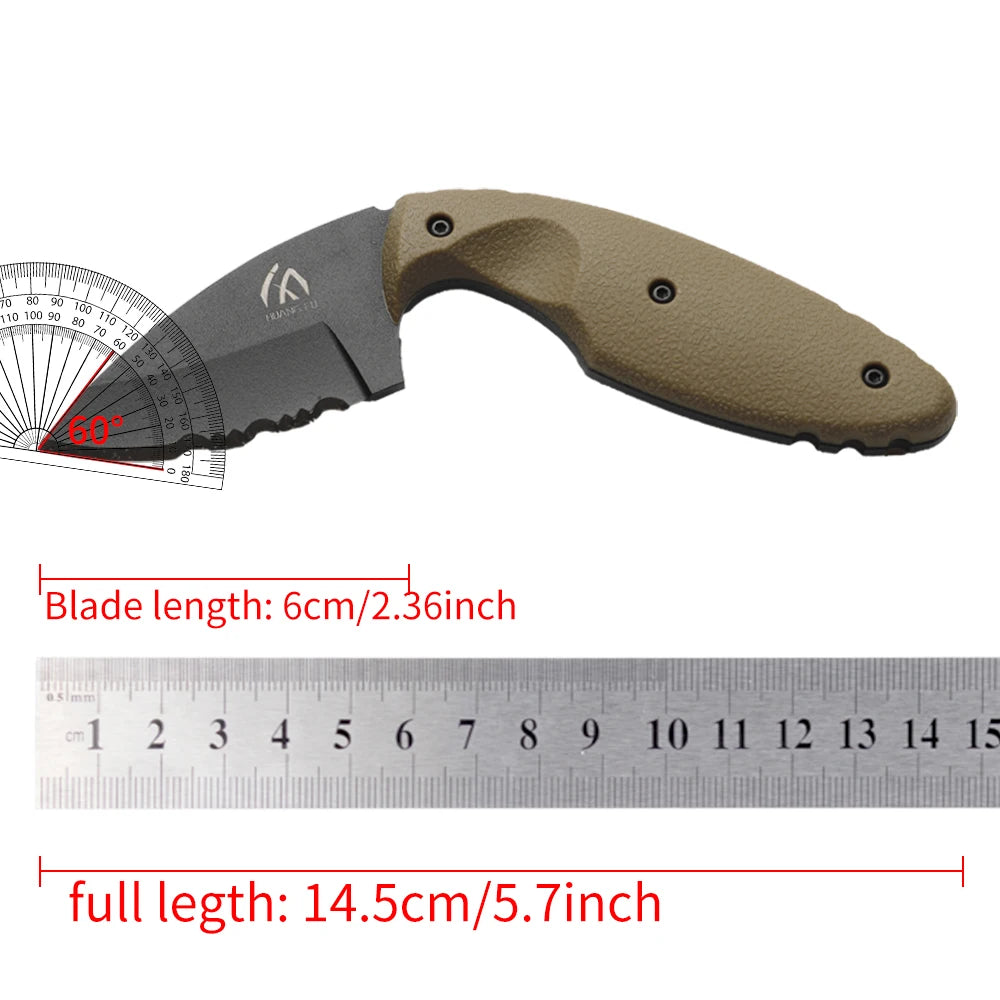 HUANGFU Straight Knife with Sheath – Outdoor Fixed Blade Fixed Blade Knife Qst