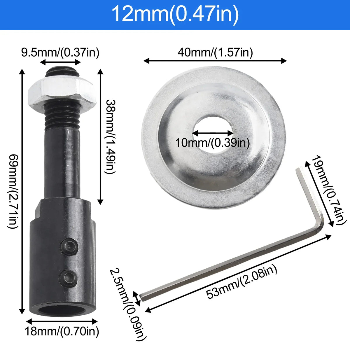Spindle Adapter Motor Shaft Coupler Extender Sleeve Chuck Shaft Coupler Adapter Qme 12MM
