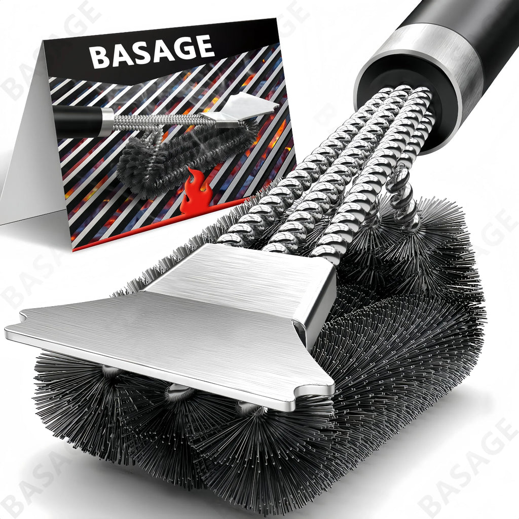 Stainless Steel BBQ Grill Cleaning Brush & Scraper Tool BBQ Grill Brush Qme Default Title