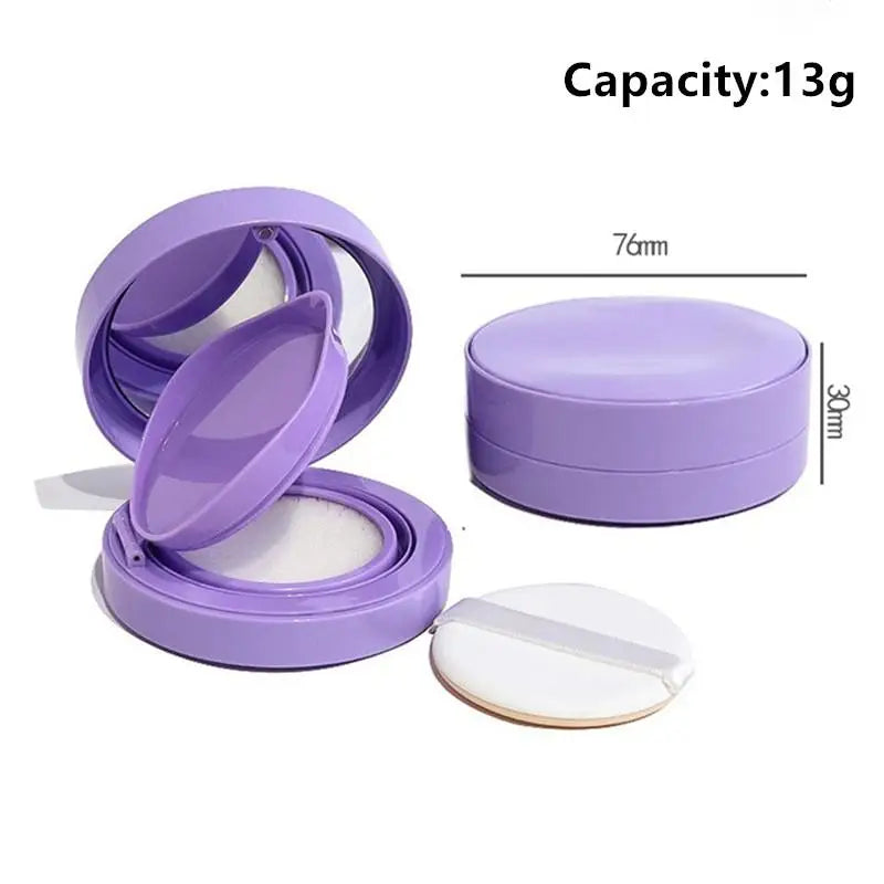 Empty Air Cushion Puff Box – BB Cream Makeup Case with Mirror Makeup Storage Case Qst Purple