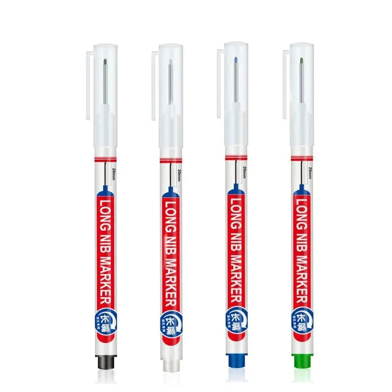 Deep Hole Long Nib Waterproof Marker Pens – 4 Pack Permanent Marker Pen Qme 4Pcs mix color C