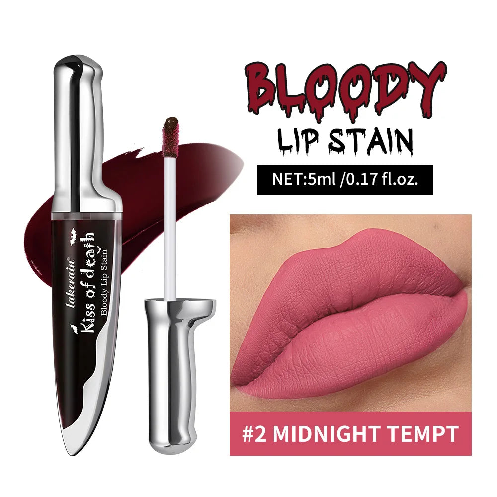Lakerain Dark Black Gothic Lip Gloss – Long-Lasting Lip Dye Gothic Lip Gloss Qst 02