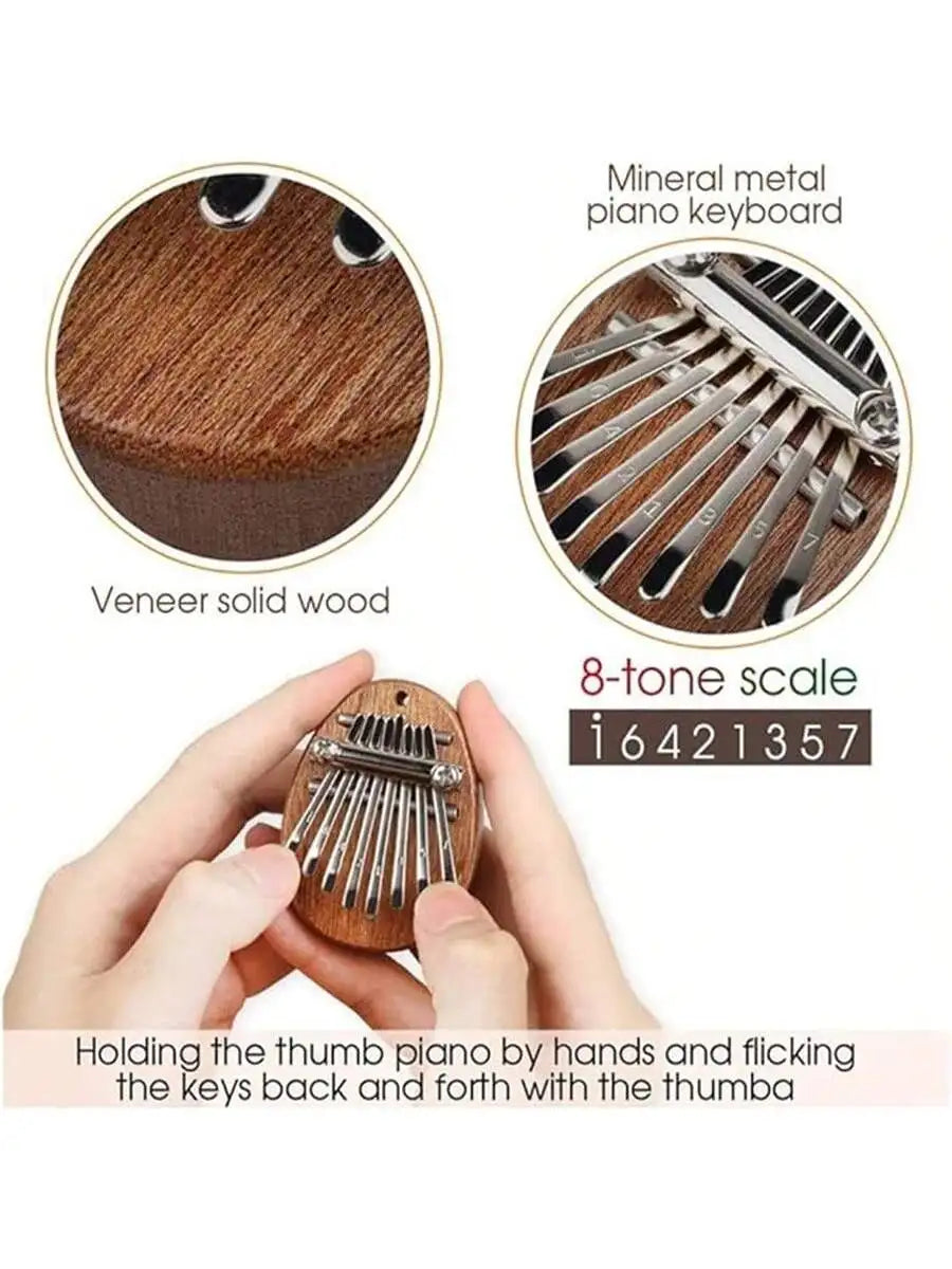 8-Key Kalimba Thumb Piano – Solid Wood Finger Piano Gift Thumb Piano Qme