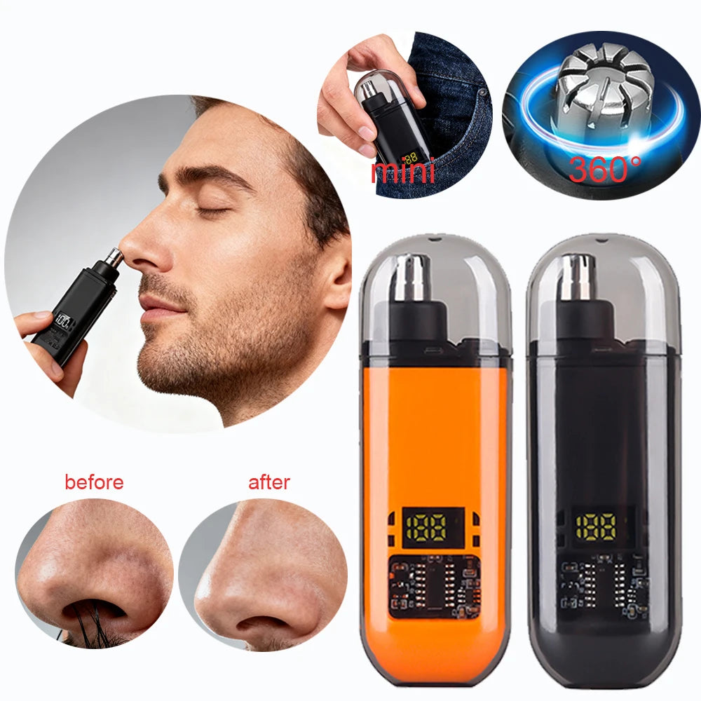 USB Rechargeable Nose & Ear Hair Trimmer – Compact Electric Nose & Ear Trimmer Qst