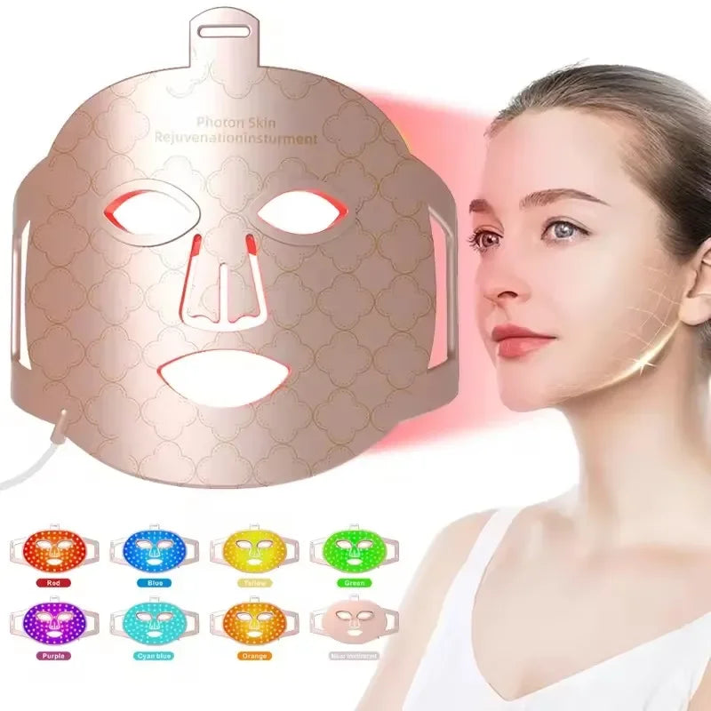 Vilnason 8-Color LED Face Mask – 850nm NIR Photon Skin Rejuvenation LED Face Mask Qst