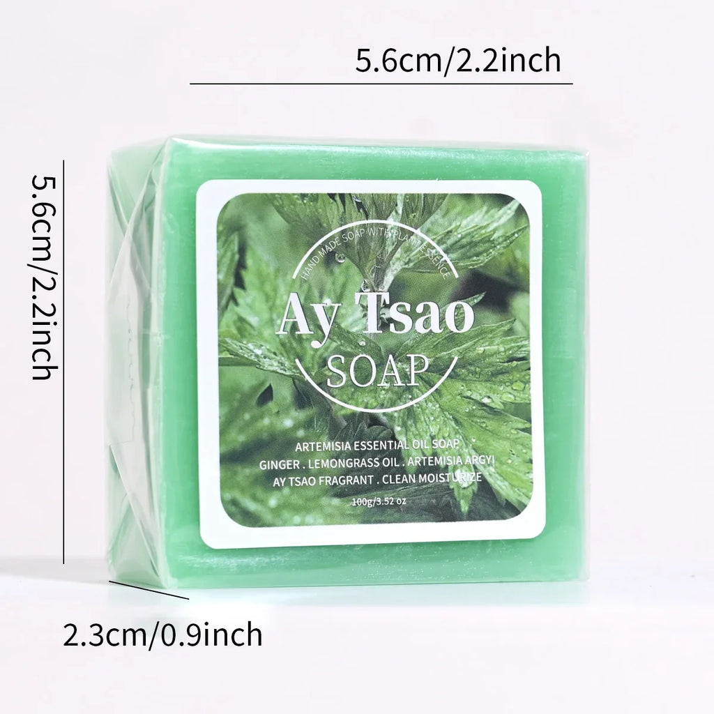 Artemisia Plant Essential Oil Soap – Lemongrass & Ginger Botanical Bar Soap Qme