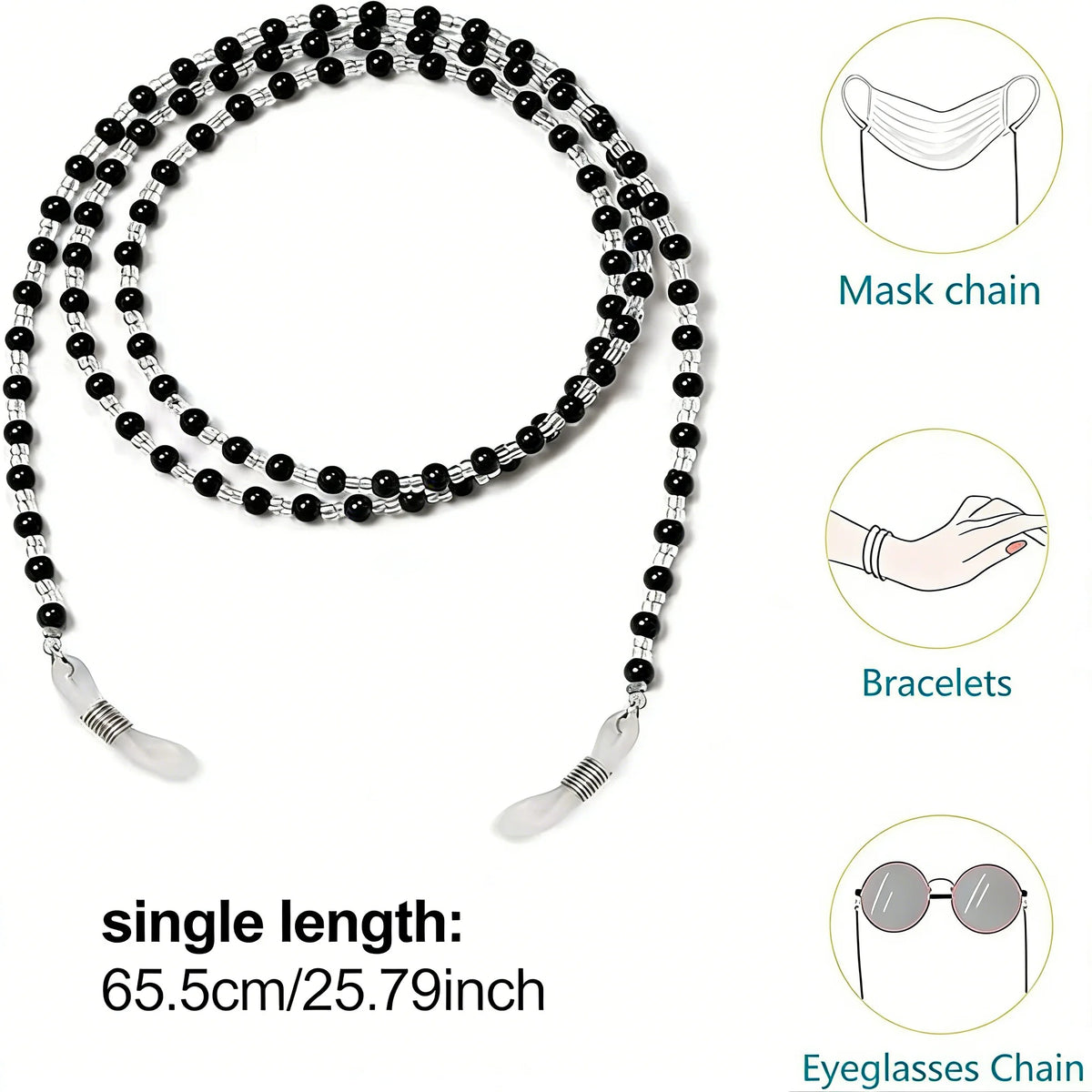 Pink Pearl Beaded Glasses Chain & Mask Lanyard for Women Eyewear Chain Lanyard Qst