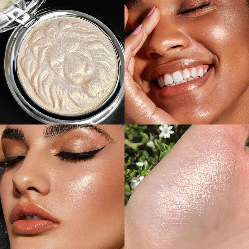 Qme 3-Shade Face Highlighter Palette – Waterproof Natural Glow Face Highlighter Palette Qme