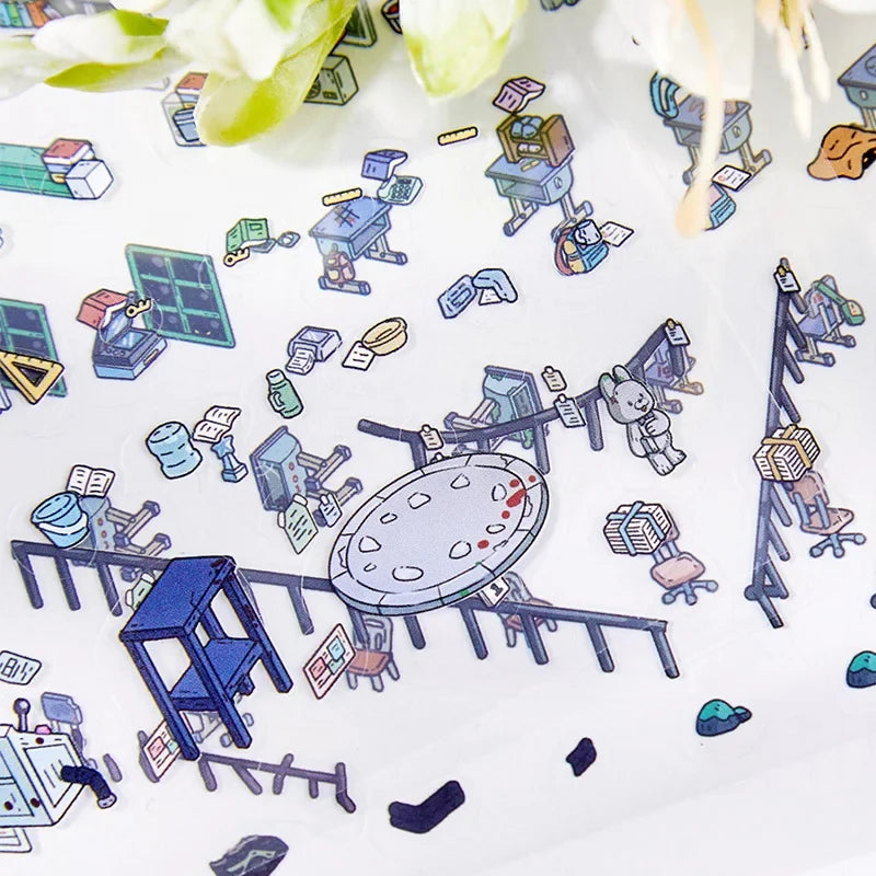 3D Cartoon Cabin DIY Stacking Sticker Scene Kit | Kids Craft DIY Craft Sticker Kit Qme