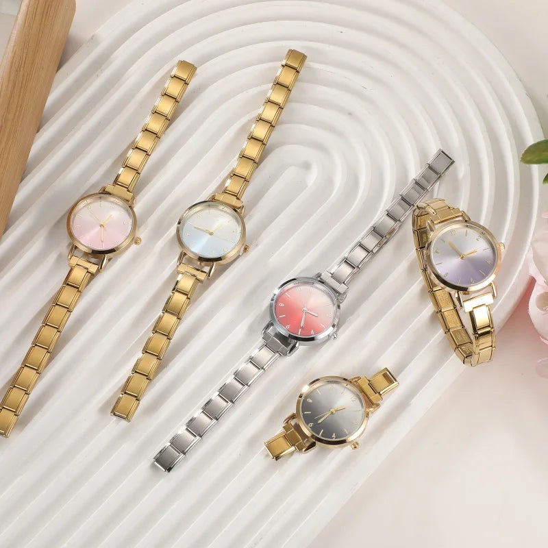 Women's Stainless Steel Blush Watch Bracelet Bangle – 38 Colors Bangle Watch Qme