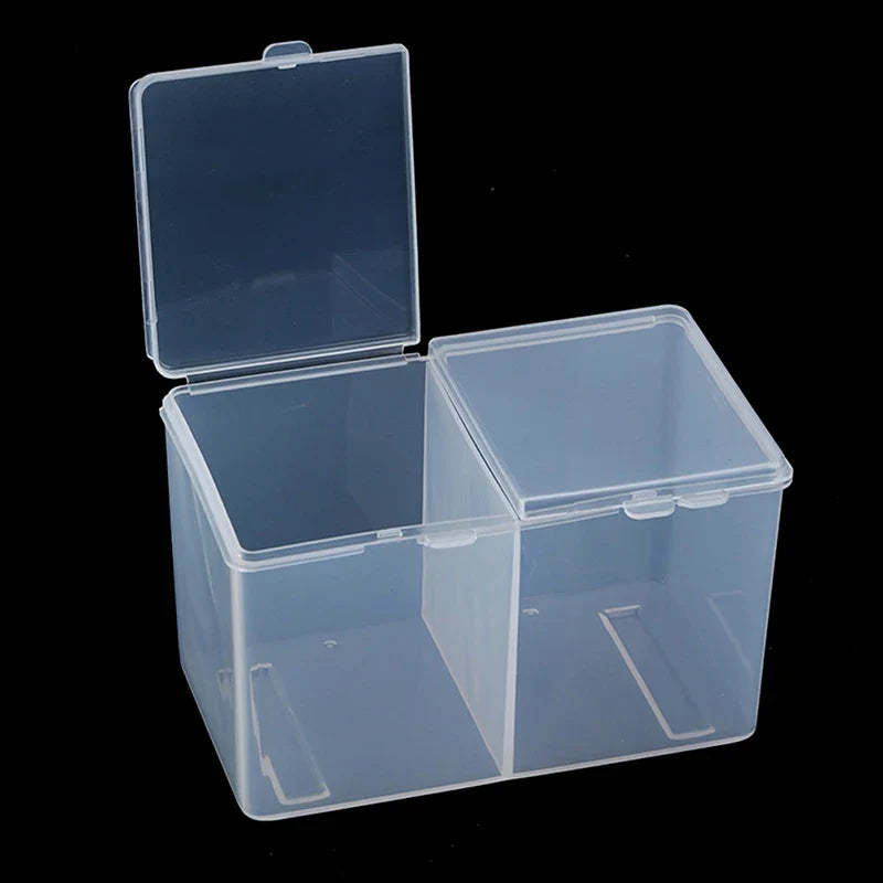 Double-Compartment Cotton Pads & Swab Holder Case Organizer Cosmetic Organizer Case Qme