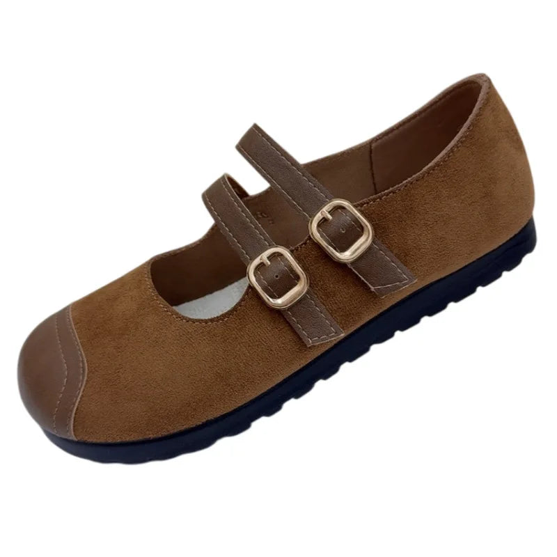 Women's Retro Mary Jane Flats – Buckle Strap Non-Slip Shoes Women's Flat Shoes Qst
