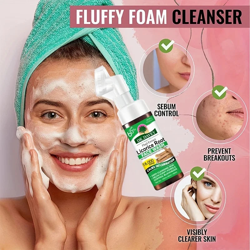 DR.DAVEY Licorice Bubble Mousse Facial Cleanser | Unisex Facial Cleanser Qst