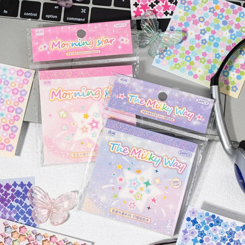 Cute Die-Cut Flash Stickers for Scrapbook, Journal & Phone Decorative Stickers Qme