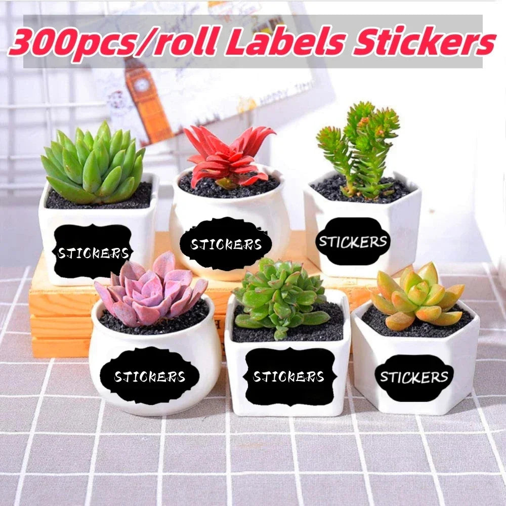 Removable Waterproof Blackboard Roll Labels – 300 Stickers Kitchen Label Stickers Qme