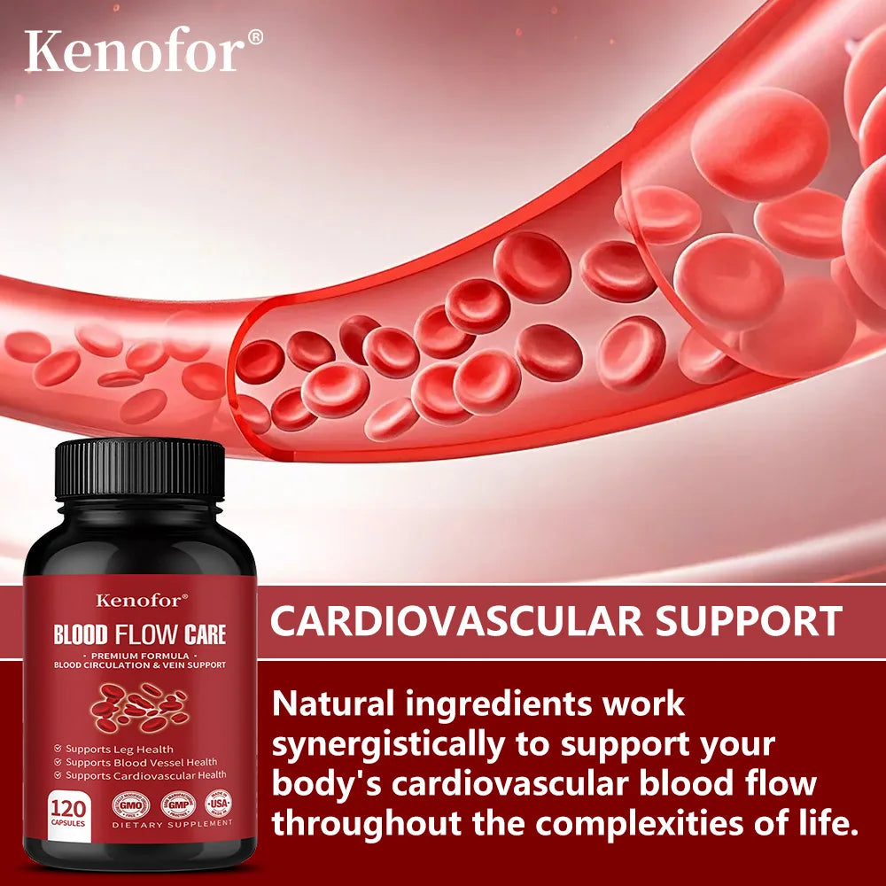 VitalXtra Blood Flow & Circulation Capsules | 60ct Herbal Herbal Supplement Capsules Qst