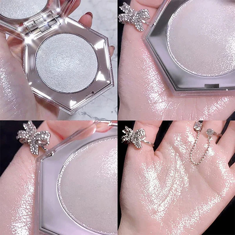 Glitter Highlighter Makeup Palette – Face, Body & Cheek Shimmer Highlighter Palette Qme