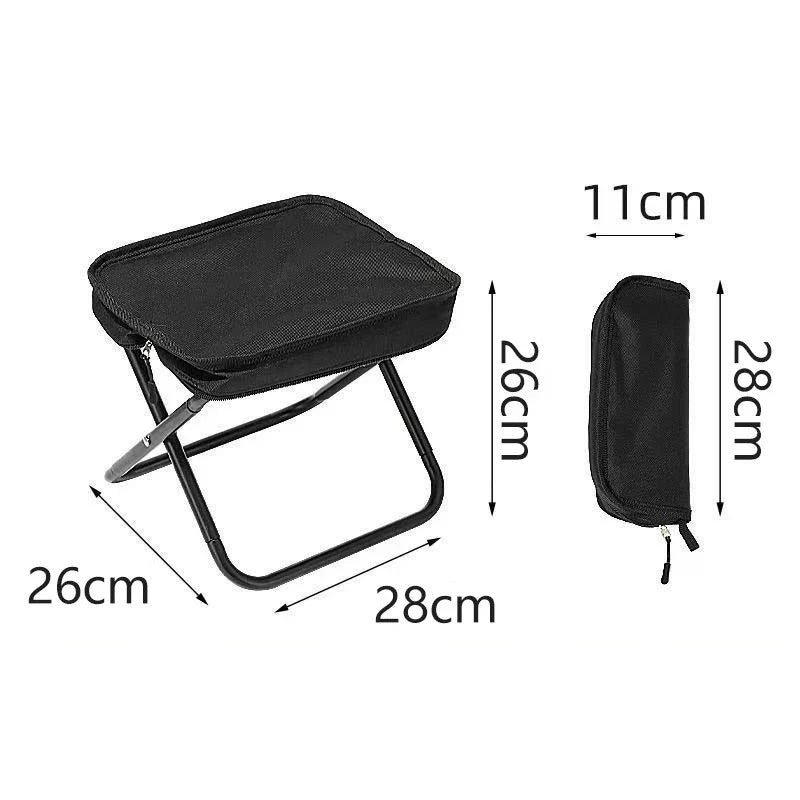Portable Folding Camping Stool with Carry Bag | Lightweight Folding Camping Stool Qme Black 1Pc