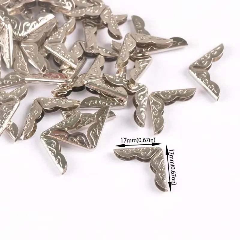Silver Metal Corner Protectors – 50pcs for Scrapbooking & DIY Craft Corner Protectors Qme