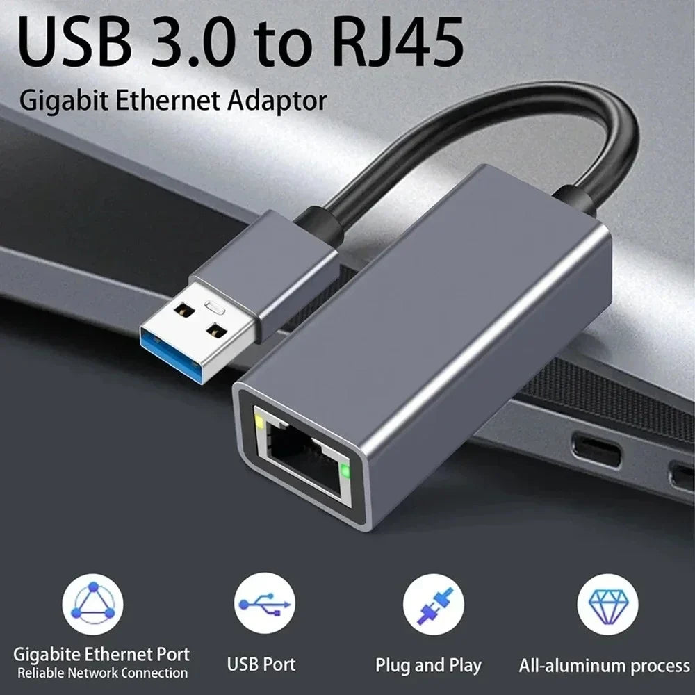 USB-C to RJ45 Gigabit Ethernet Adapter 100/1000Mbps USB-C Ethernet Adapter Qme