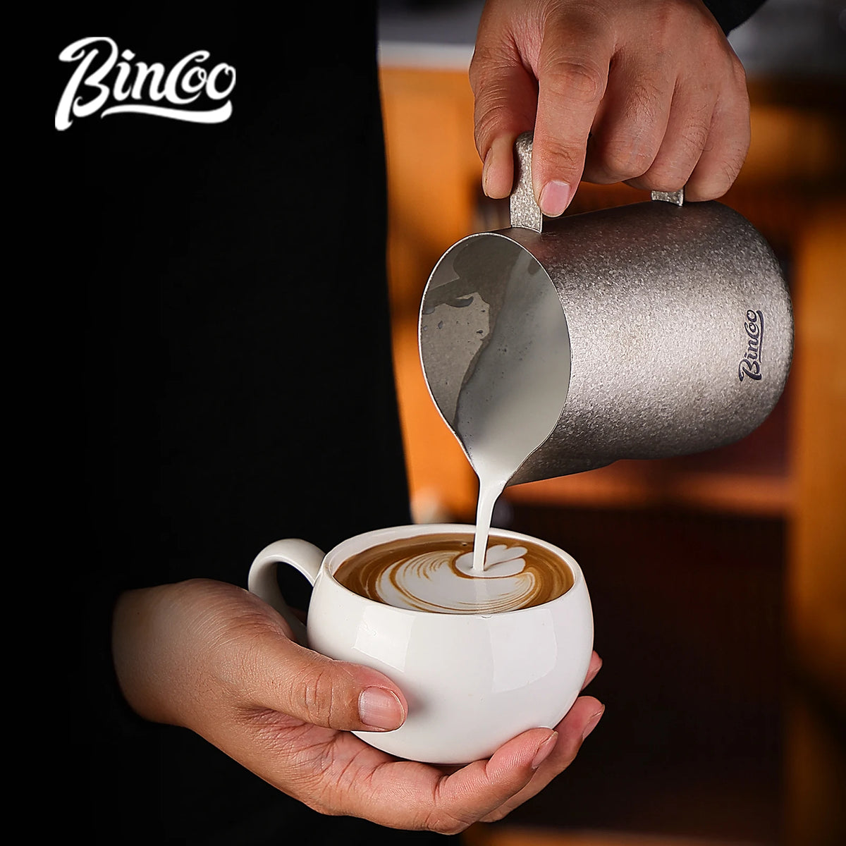 Bincoo Pure Titanium Milk Frothing Pitcher – Latte Art Jug Milk Frothing Pitcher Qst