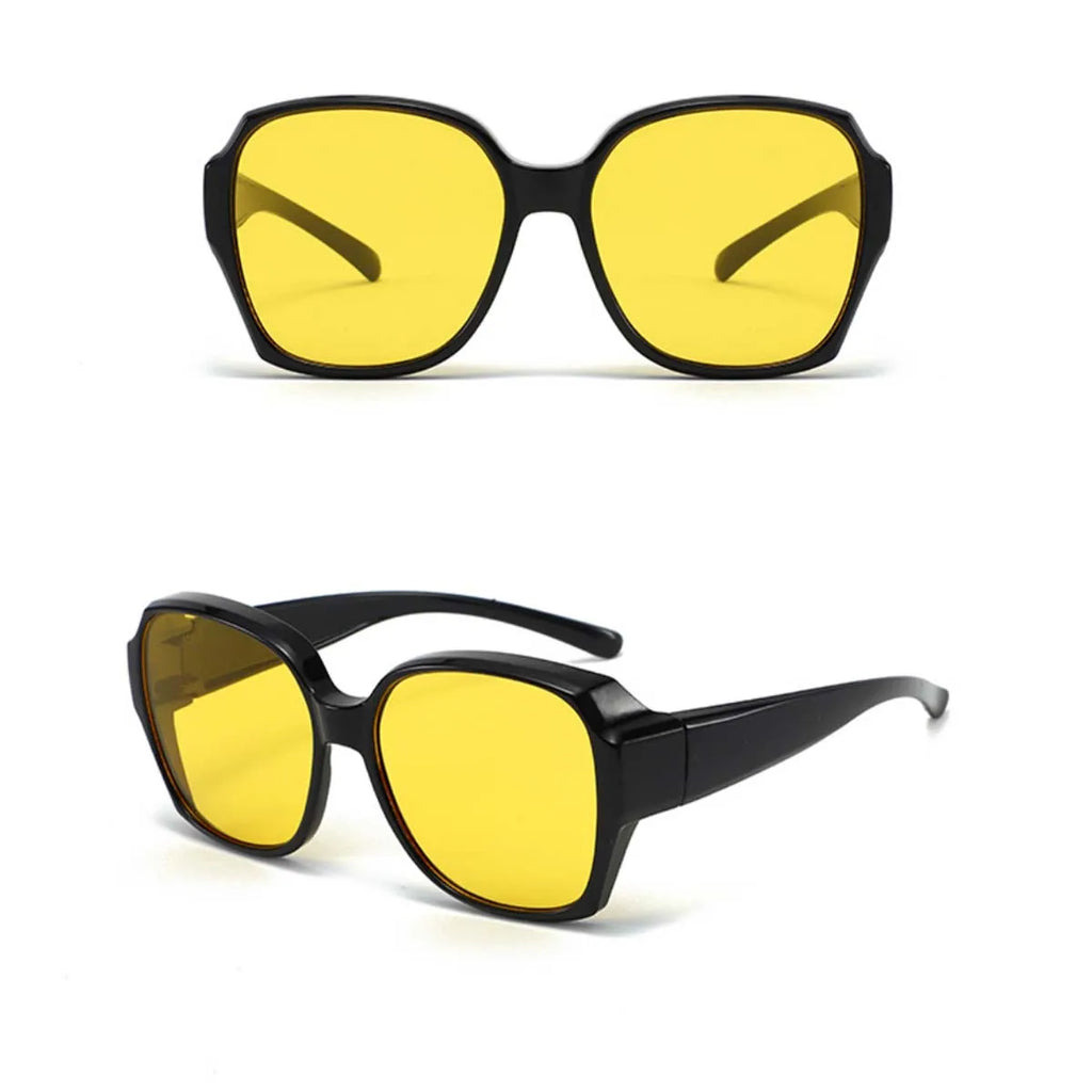 VOPHA Fit-Over Night Driving Glasses Anti-Glare UV400 – 2 Pack Fit-Over Driving Glasses Qst 2PC