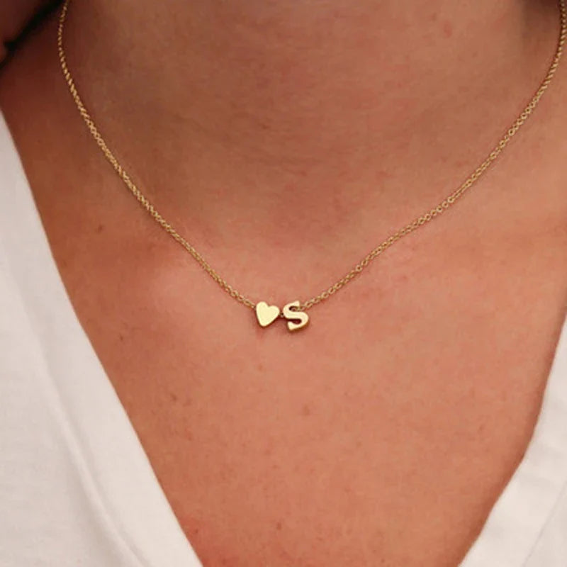 Dainty Initial Letter Choker Necklace – 26 Letters & Colors Initial Choker Necklace Qme P GOLD
