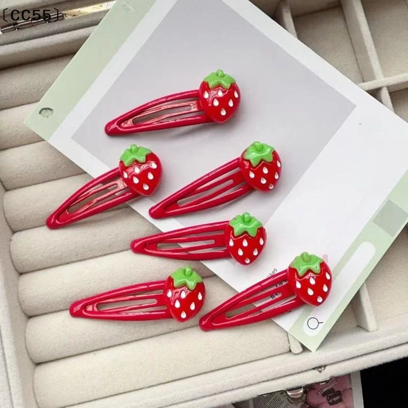 10Pcs Strawberry BB Hair Clips for Girls – Cute Baby Hairpins Girls Hair Clips Qst